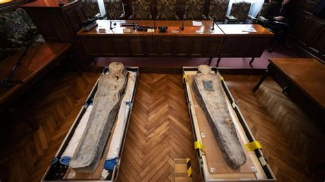 The two sarcophagi discovered beneath Notre